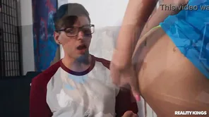 Two college girls are fucking with their stepbrother