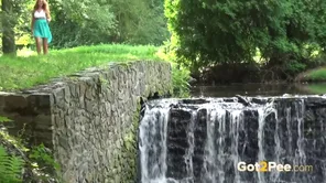 Kinky teen pees in waterfall echoing Got Pee style