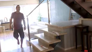 Hot teen has oral sex with her boyfriend in the bathroom shower