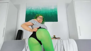 A cute short blond hair girl got her ass smashed