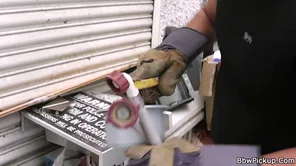 Petite brunette with big natural tits gets fucked hard