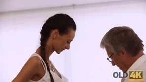 Instead of work grandpa would rather fuck a young babe