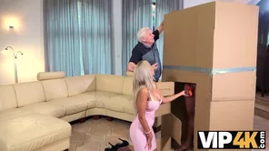 Emily Bright, a blonde housewife from the Czech Republic has her birthday and tries out a sex robot.