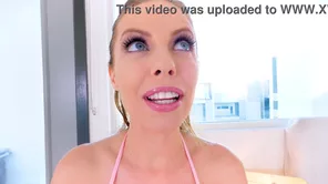 A blonde beauty faces deep throat challenges but finishes with cum swallowing