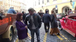 A stunning woman from the Czech republic with a natural look and a full beard gets a big cock and a blow job