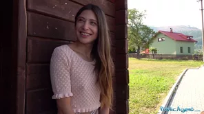 Talia Mint in a steamy public encounter with a big dick father outdoor scene