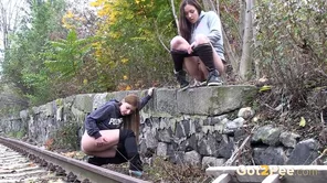 Czech cutie tried pissing in public for the first time