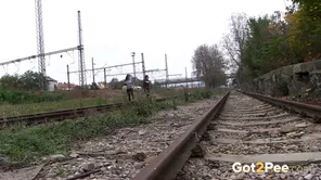 Czech chick had an unexpected urine output and got a fuck in public