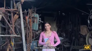 Arina Shy from Kyiv tried to avoid a shadow on her face but it landed there